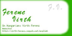 ferenc virth business card